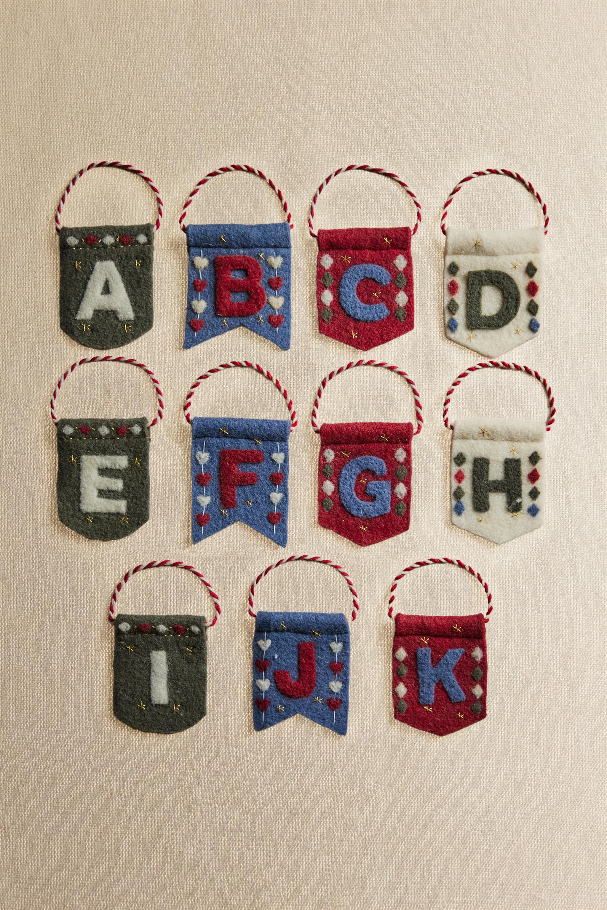 FLAG LETTER CHRISTMAS ORNAMENT (A-K)
